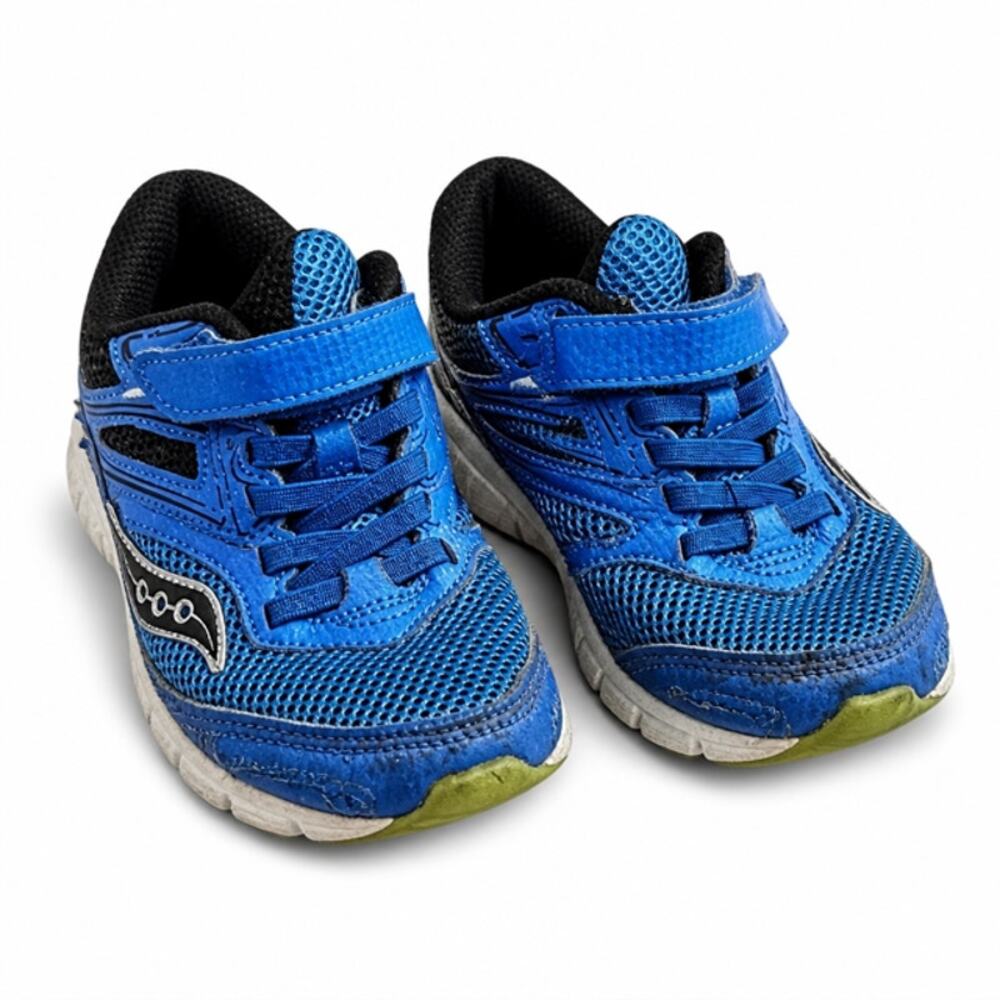 Saucony  Running Shoes Size 13.5 Blue Black Hook & Loop  Sneakers